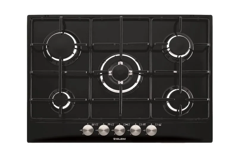 Glem Piano cottura a gas Gt755bk- Nero