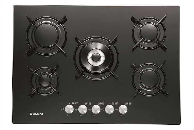 Glem piano cottura a gas Gv755bk- nero