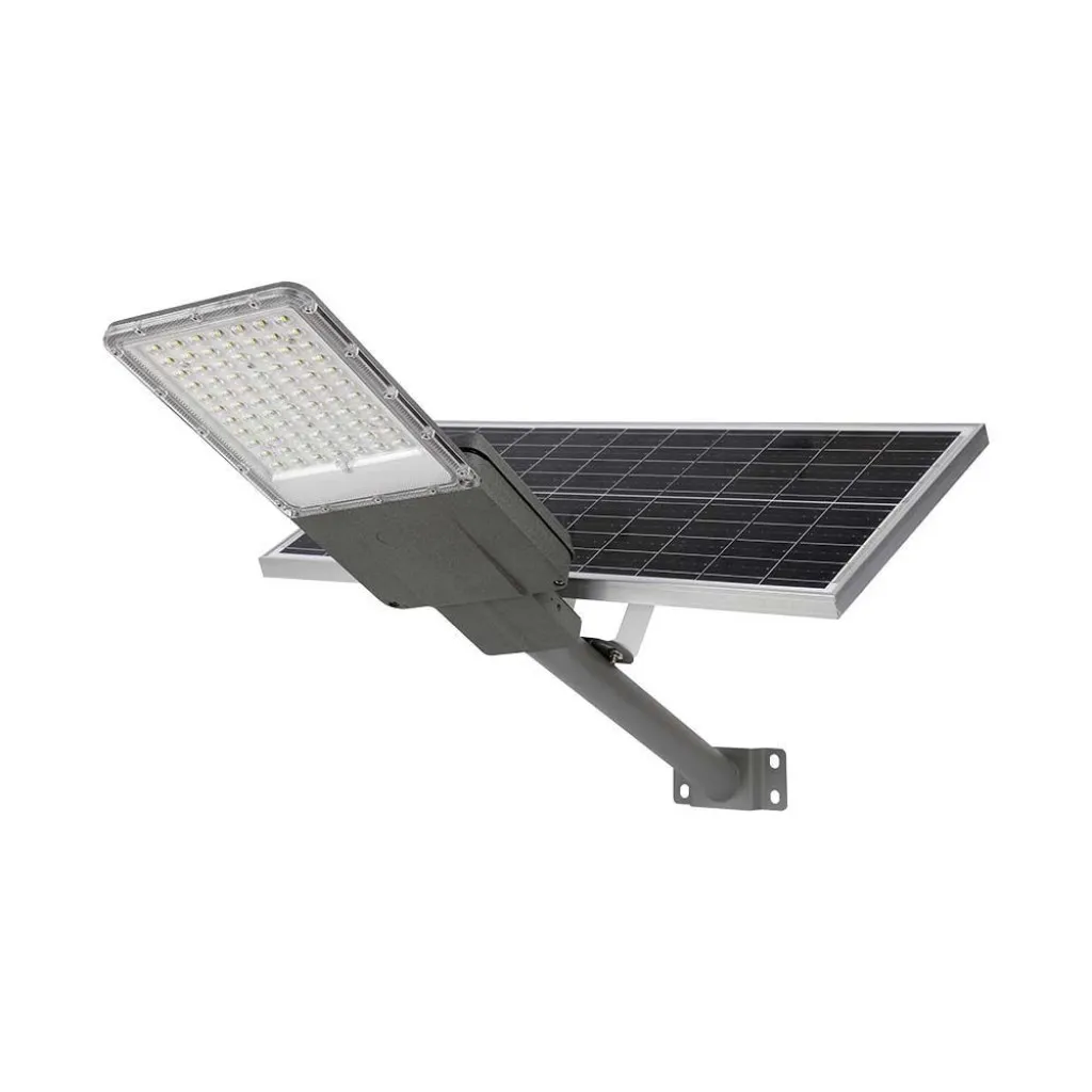 V-TAC Armatura Stradale Chip Bridgelux con Pannello Solare 35W Colore Grigio 6400K IP65