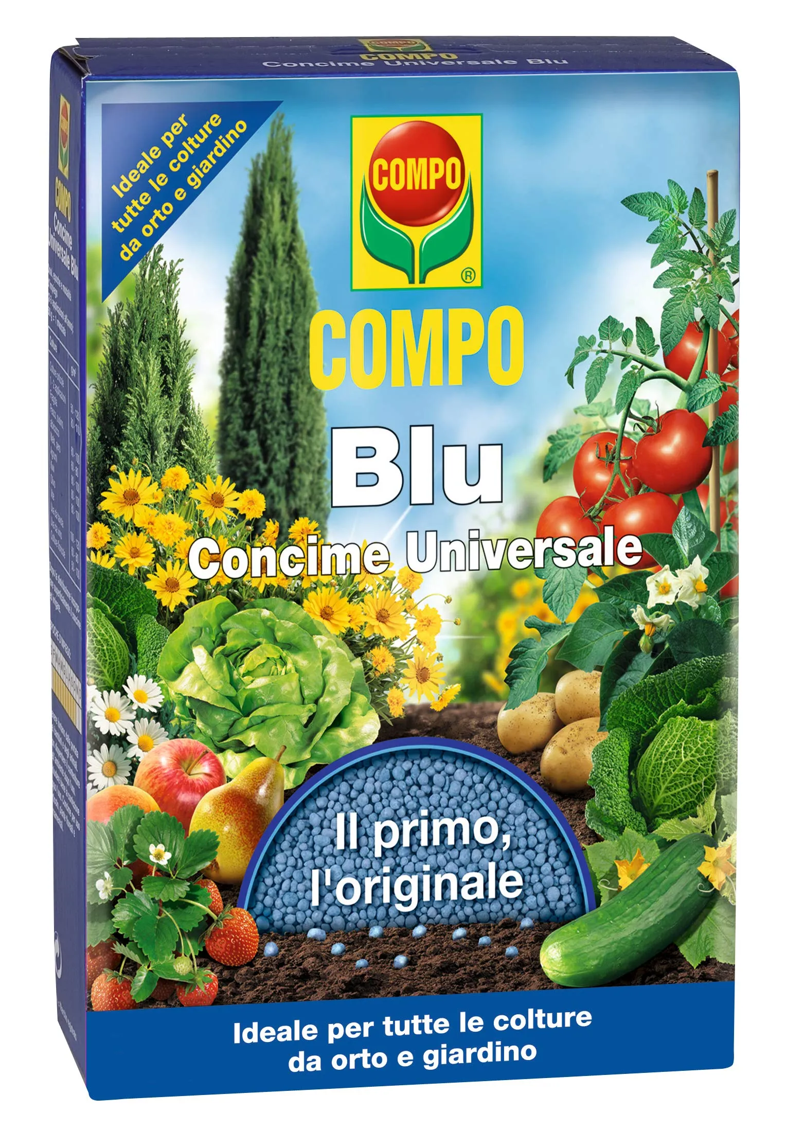 COMPO Blu, Concime Granulare Universale, Fertilizzante per Tutte le Colture da Orto e Giardino, 1 kg