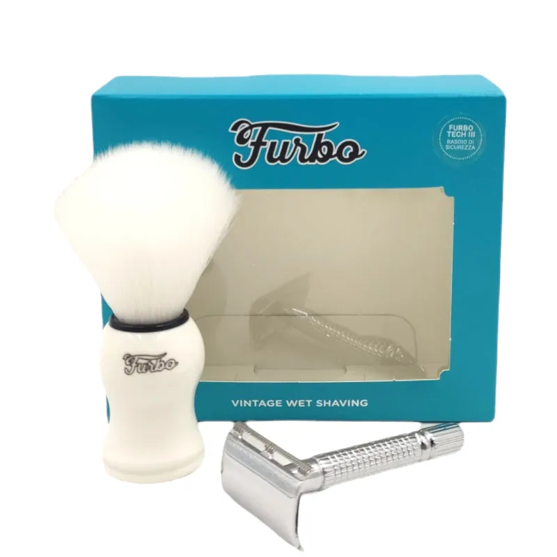 Furbo Rasoio di sicurezza Furbo Tech III + Pennello Professionale VINTAGE WET SHAVING - VINTAGE WET SHAVING