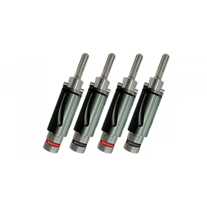 Norstone Set da 4 Connettori BANANA SILVER Argento