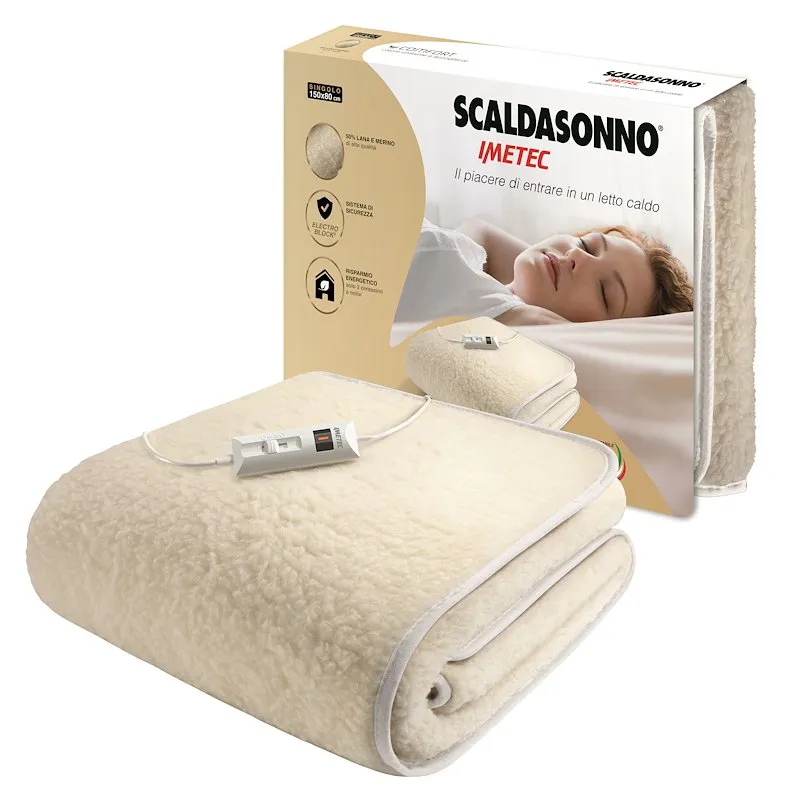 Imetec Termocoperta Comfort 2t 50% Lana e Merino 150x80 16799 Bianco