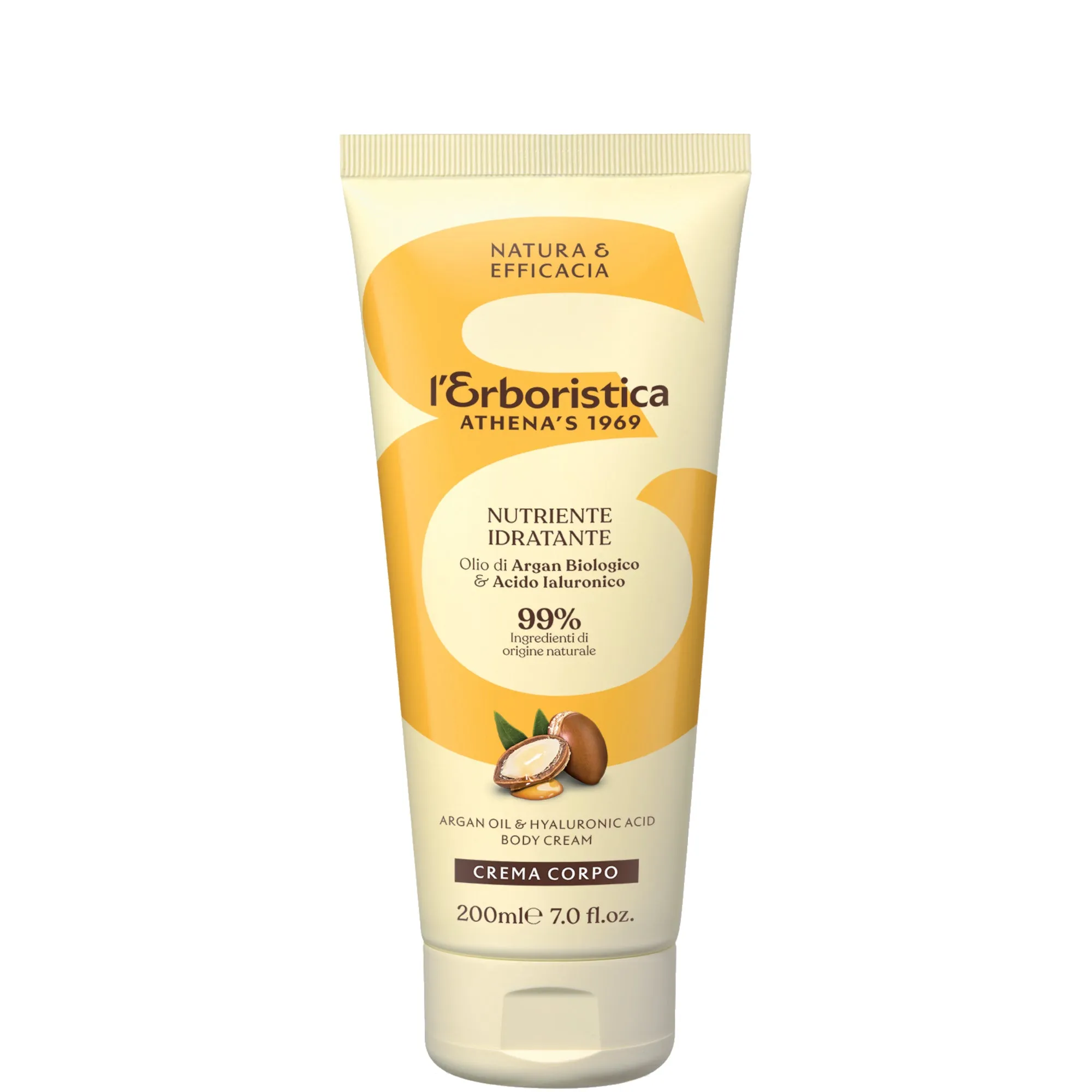 L’Erboristica Athena’s 1969 L'Erboristica Olio di Argan Biologico e Acido Ialuronico Crema Corpo - 200 ML