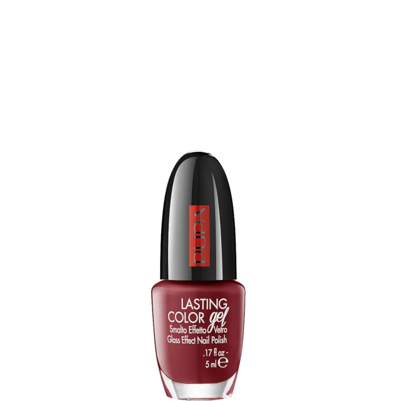 Pupa Lasting Color Gel - Smalto effetto vetro per unghie glossate volumizzate 3D - N. 032 BLACK BURGUNDY