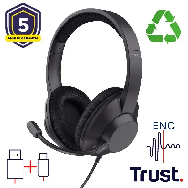 Trust Ayda Max Usb-Enc Headset 25462TRS