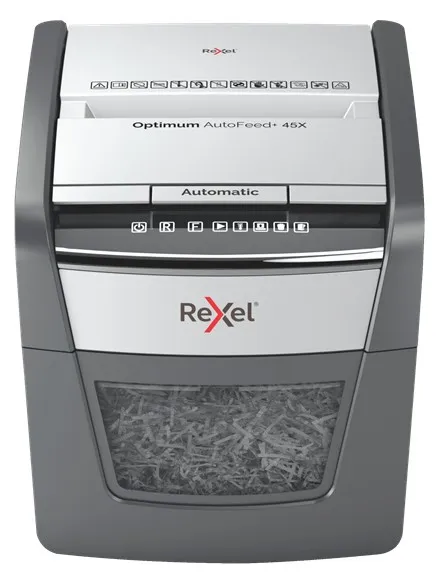 Rexel AutoFeed 45X distruggi documenti Triturazione incrociata 55 dB Nero Argento