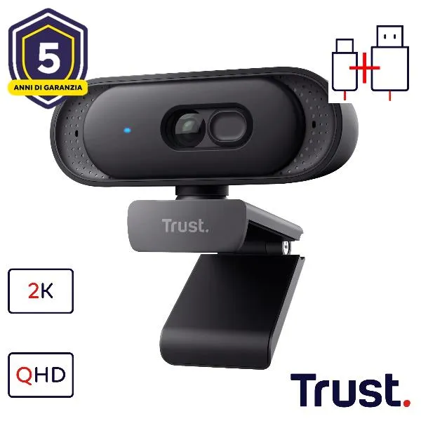 Trust Tomar 2K QHD Webcam Black 26141