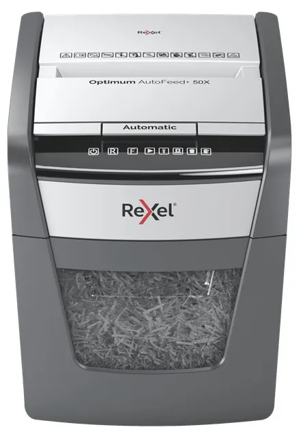 Rexel Optimum AutoFeed+ 50X distruggi documenti Triturazione incrociata 55 dB 22 cm Nero Grigio
