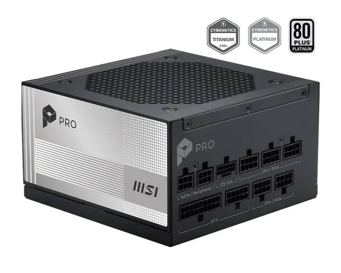 Msi Alimentatore Pro A1000Pl Pcie5 Eu Black Embossed Cable 1000W Full -Modular Platinum