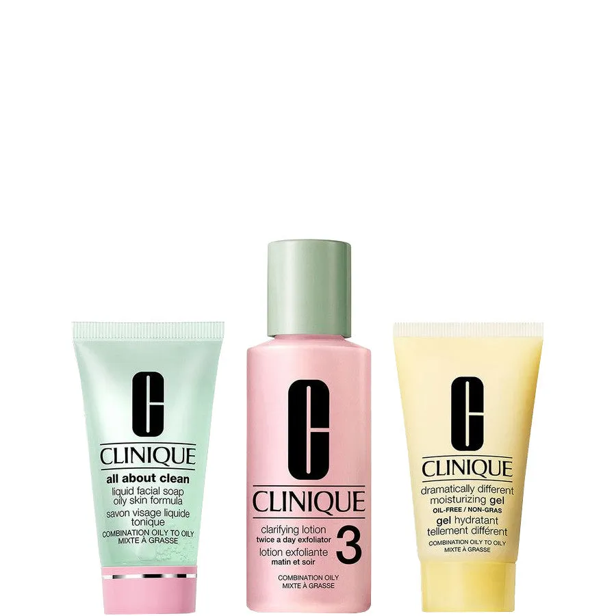 Clinique 3 Step to Clean Pulizia + Esfoliazione + Idratazione - Pelle Miste e Grasse - 30 ML