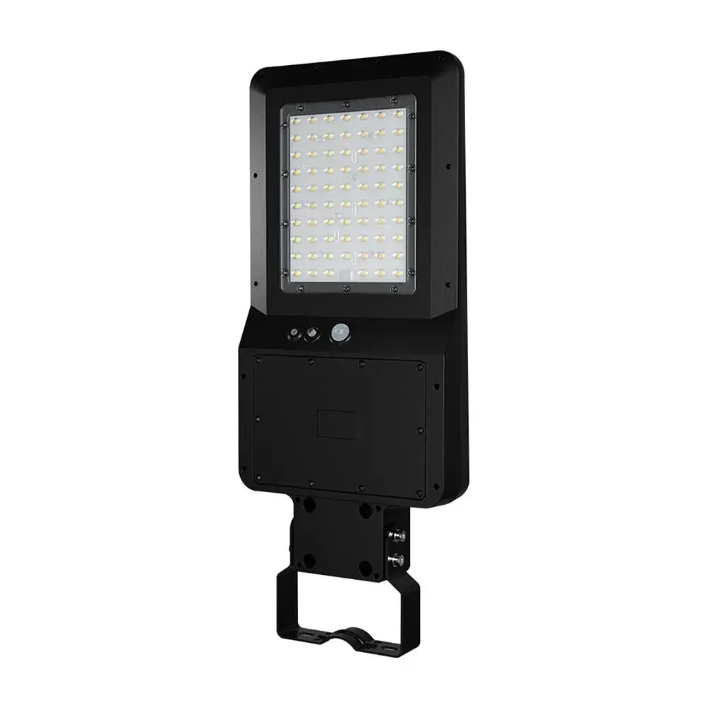 V-TAC Armatura Stradale LED 40W 150LM/W con Pannello Solare PIR Telecomando Nera CCT IP65