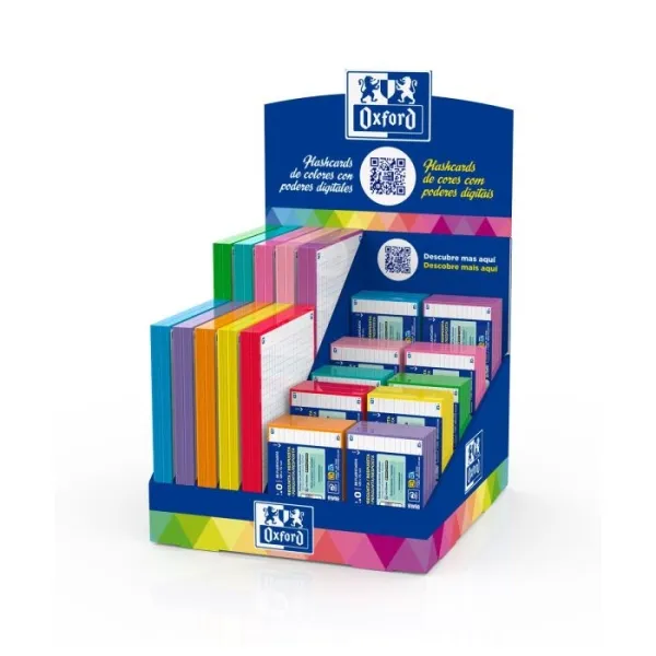 Espositore per flashcard Oxford con 60 mazzi di flashcard 2.0 in formato A5 e A7 - 20 buste A5 dai colori vivaci - 40 buste A7 dai colori vivaci e pastello - Colori assortiti