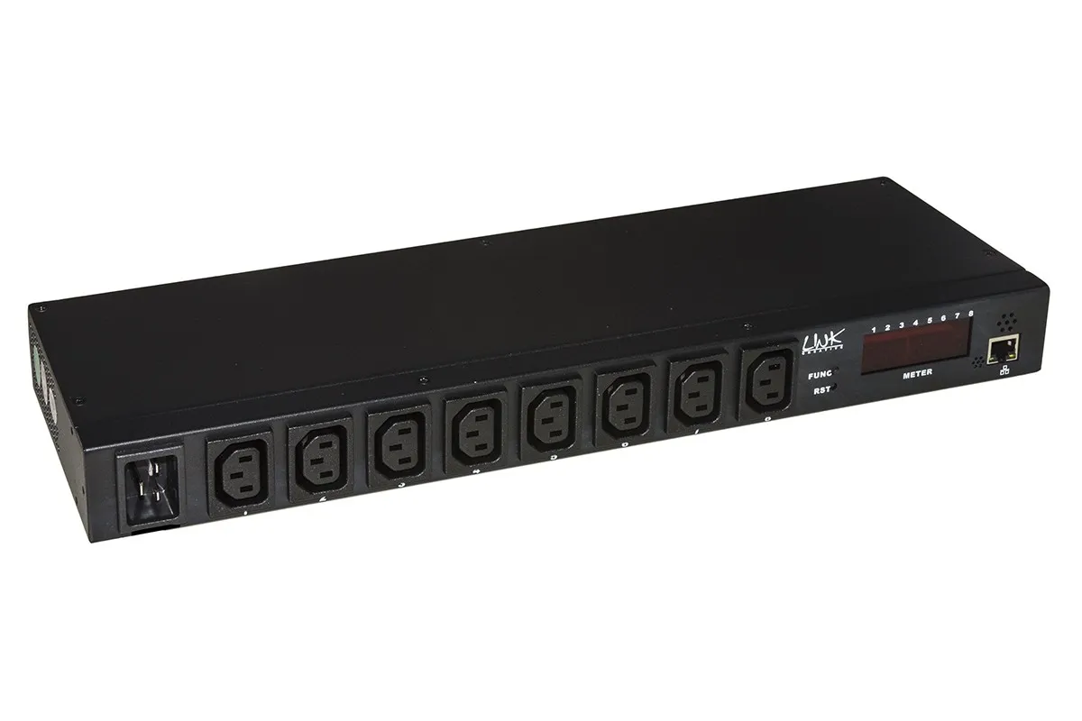 Multipresa 8 Porte Iec C13 Femmina Controllo Tramite Ip Con Display Per Volt E Ampere E Sensori Ambientali Temperatura E Umidita'