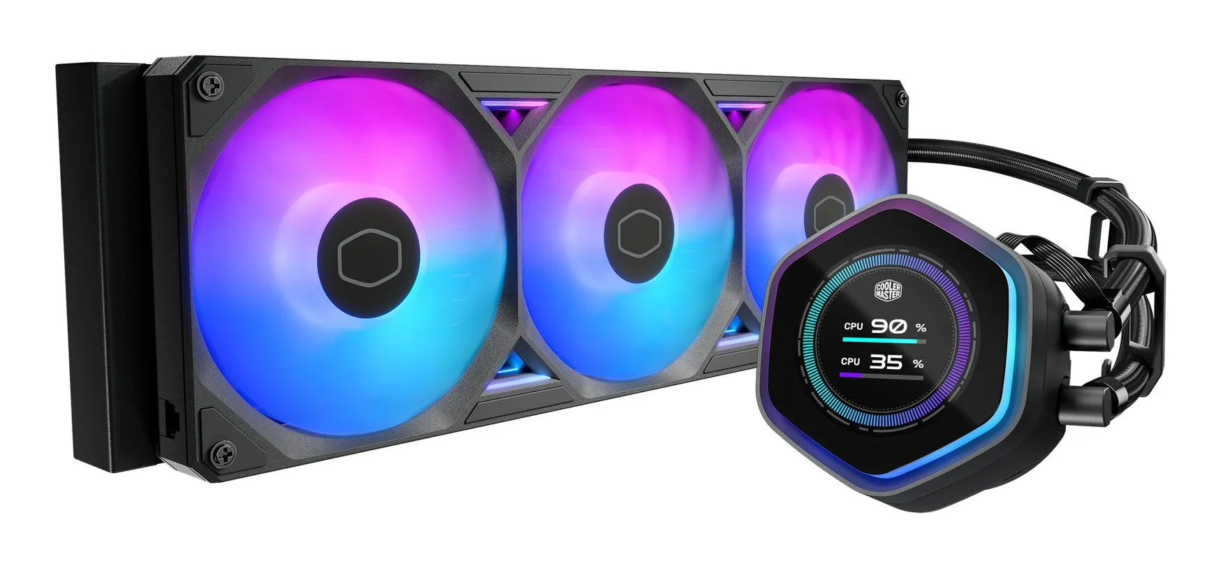 Cooler Master Dissipatore A Liquido Atmos Ii 3X120Mm Argb Kit Lcd Inc Nero