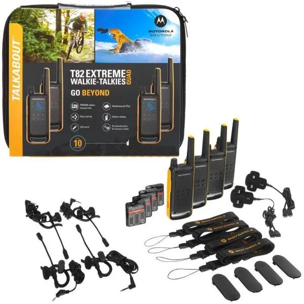 Motorola T82 Extreme Quad Pack Walkie Talkie 59T82EXQUADPACK