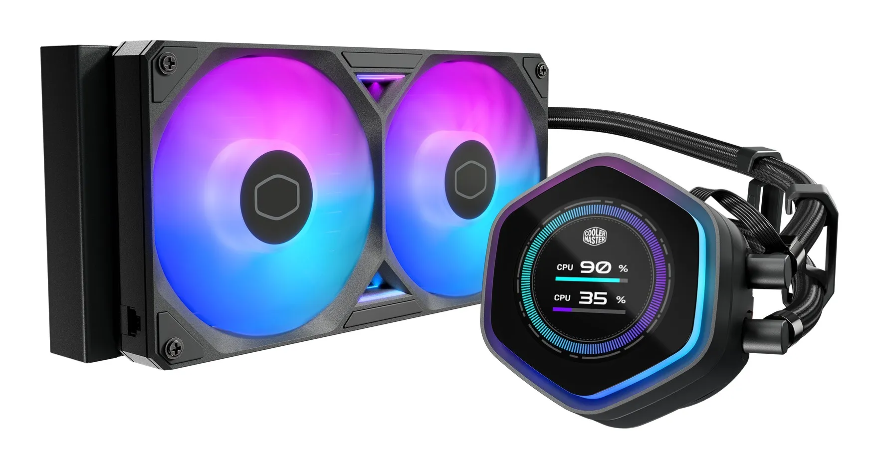 Cooler Master Dissipatore A Liquido Atmos Ii 2X120Mm Argb Kit Lcd Incl Nero