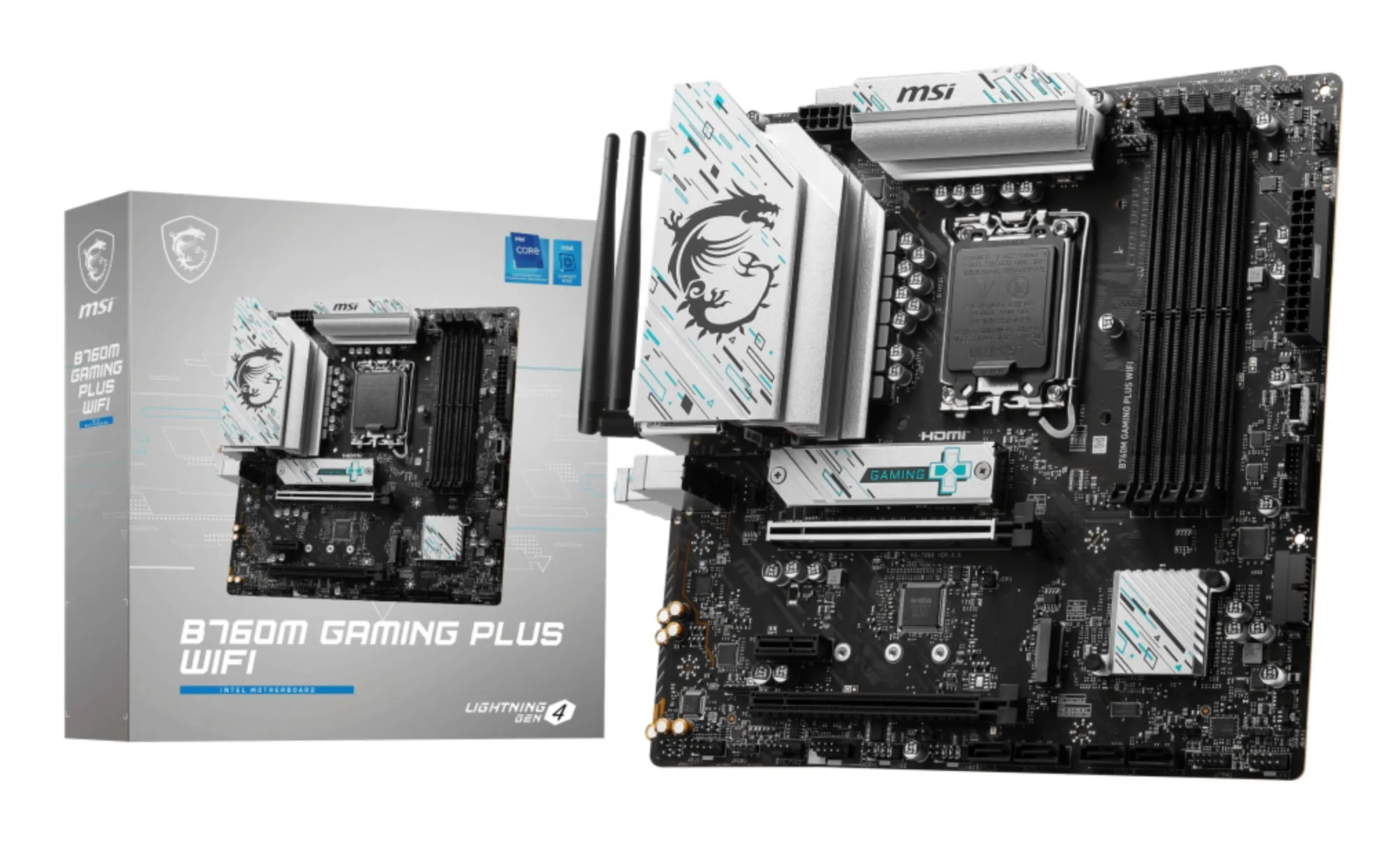 Msi Mb B760 B760M Gaming Plus Lga17004Ddr52Pci-Ex161Pci-Ex12M.24Sata32Usb3.2 Gen27Us