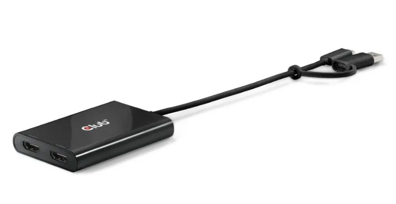 Club3D Video Splitter Con Displaylink Usb Type C (Con Adattatore Type A) A Dual Hdmi (4K60Hz)
