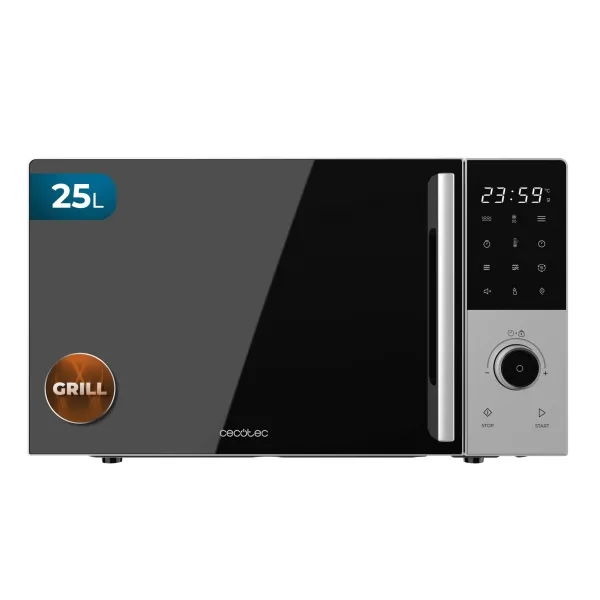 Forno a microonde Cecotec Proclean 2500 - Potenza 850W - Capacità 25L - e grill 1200W - 8 programmi preimpostati - Piatto girevole da 315mm - Timer 60min - Blocco di sicurezza - Nero