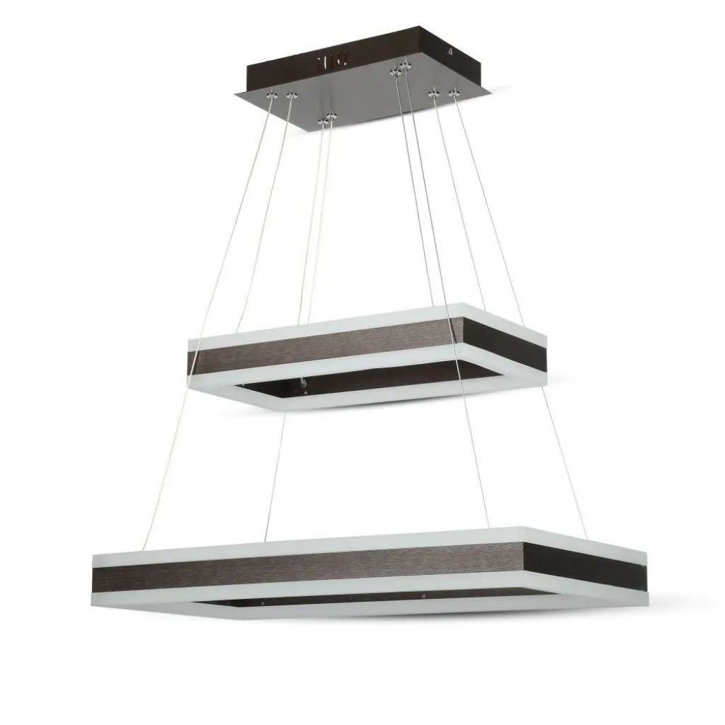 V-TAC Lampadario LED a Sospensione con 2 Rettangoli 100W in Metallo Colore Caffè 3000K Triac Dimmerabile