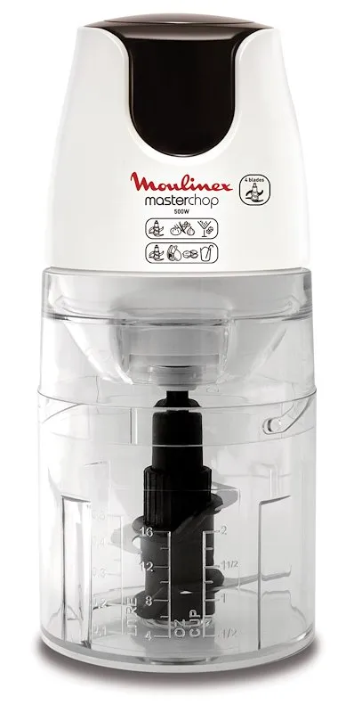Moulinex DJ450B Tritatutto Masterchop 3 in 1, plastica, Bianco