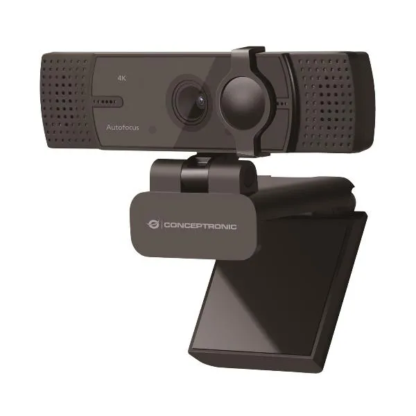 Conceptronic 4K Super HD Autofocus Webcam Wide Angle -- 4K (3840 2160)@30FPS 3/5/8MP@30FPS &1080P @60FPS, 120° Viewing AMDIS08B