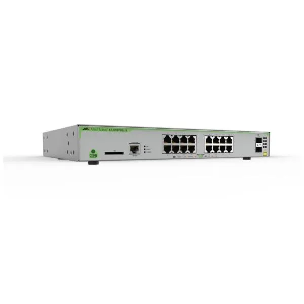 Allied Telesis 16 X 10/100/1000T Poe+ Ports And 2 Sfp Uplink Slots (100/1000X Sfp) 247W POE Capacity Fixed One Ac Power Supply Eu Cord AT-GS970M/18PS-50