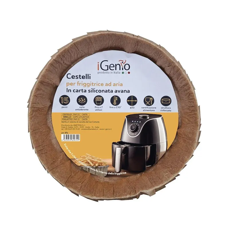 iGenio Cestelli per Friggitrice ad Aria 15Pz 974 Avana