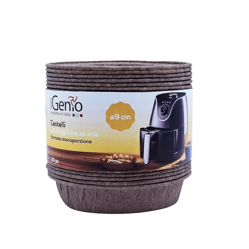 iGenio Cestelli Monoporzione 30Pz per Friggitrice ad Aria 953 Avana