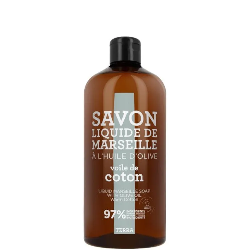 TERRA TERRA - Voile de Coton Savon Liquide de Marseille Recharge 1000 ML - 1000 ML Ricarica