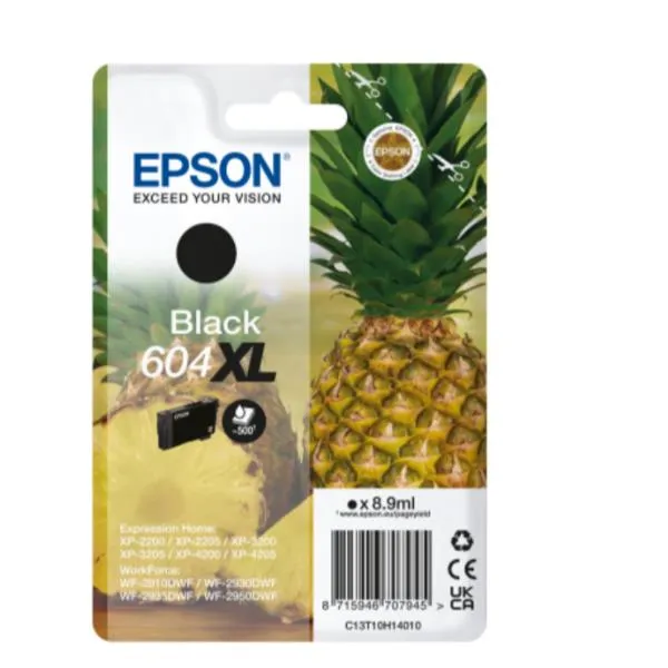 Epson Cartucce Ink Ananas Singlepack Black 604XL C13T10H14010