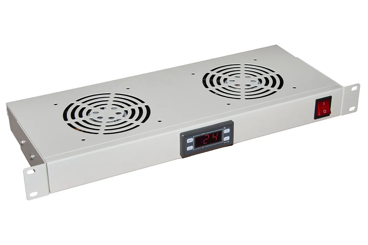 Modulo 2 Ventole Raffreddamento Con Display Grigio
