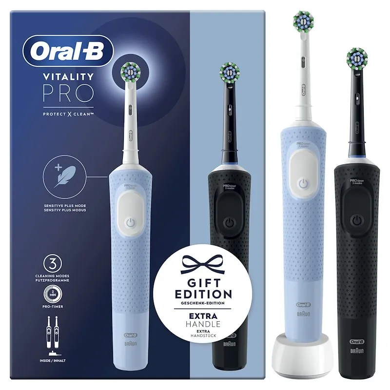 ORAL-B PW VITALITY PRO DUO BK/WH HBOX Blu, Nero