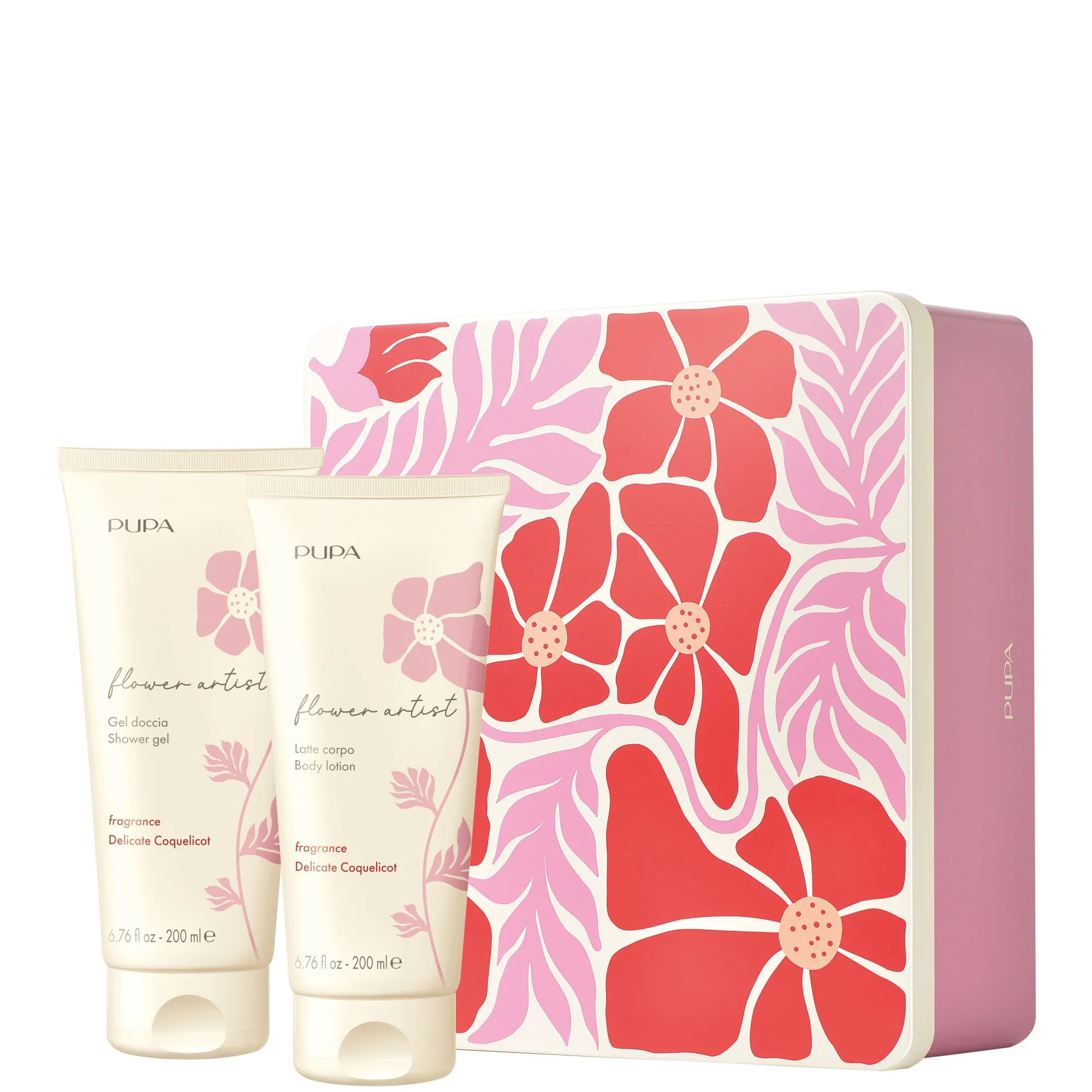 Pupa Flower Artist Gel Doccia + Latte Corpo Delicate Coquelicot - 200 ML