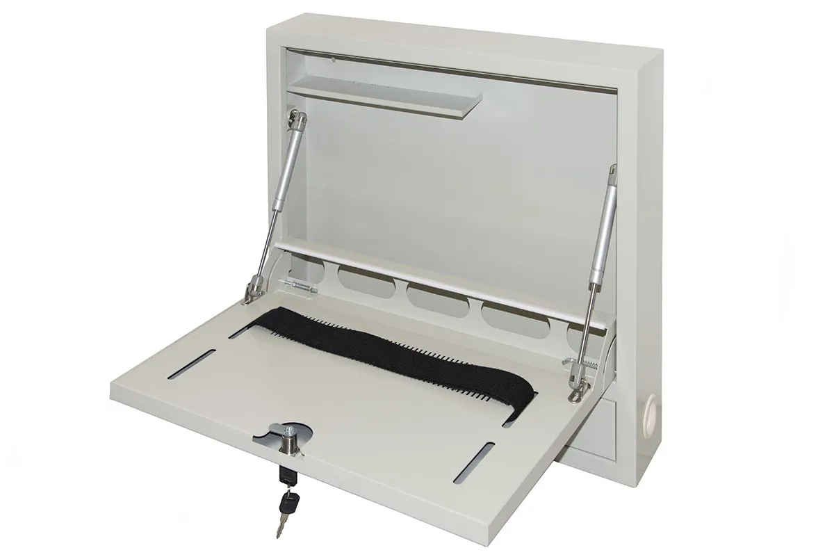 Armadio A Muro Per Laptop Con Chiusura A Chiave Colore Grigio Con Pistoni