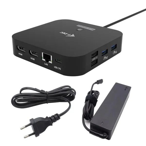 I-Tec Usb-C Dual Hdmi Docking Station With Power Delivery 100W Universal Charger 100W C31DUALHDMIDPD100