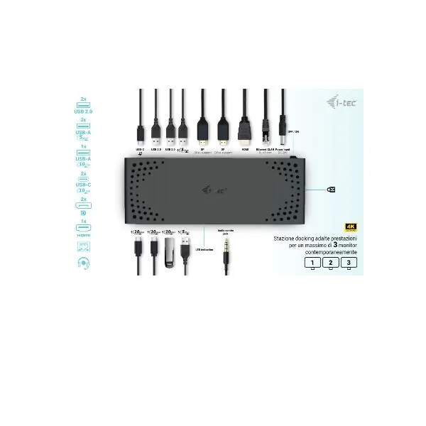 I-Tec Usb-C Triple Displaydock Gen2 PD100 C31TRIPLE4KDOCKPDIT