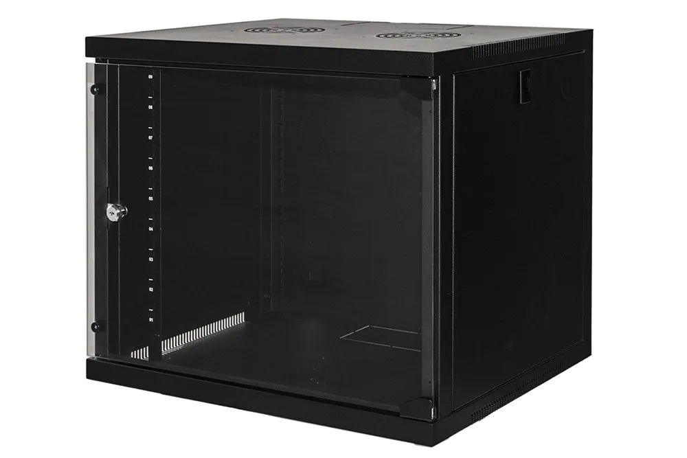 Armadio Rack 19 9 Unita' Da Muro Per Reti (A)485 X (L)540 X (P) 450 Mm Colore Nero Porta Vetro