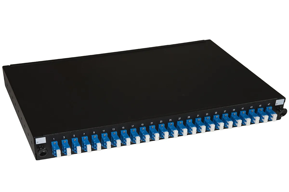 Pannello Fibra Ottica 19 Con 24 Adattatori Lc Duplex Singlemode Profondita' 250 Mm Con Pigtail Installati Colore Nero