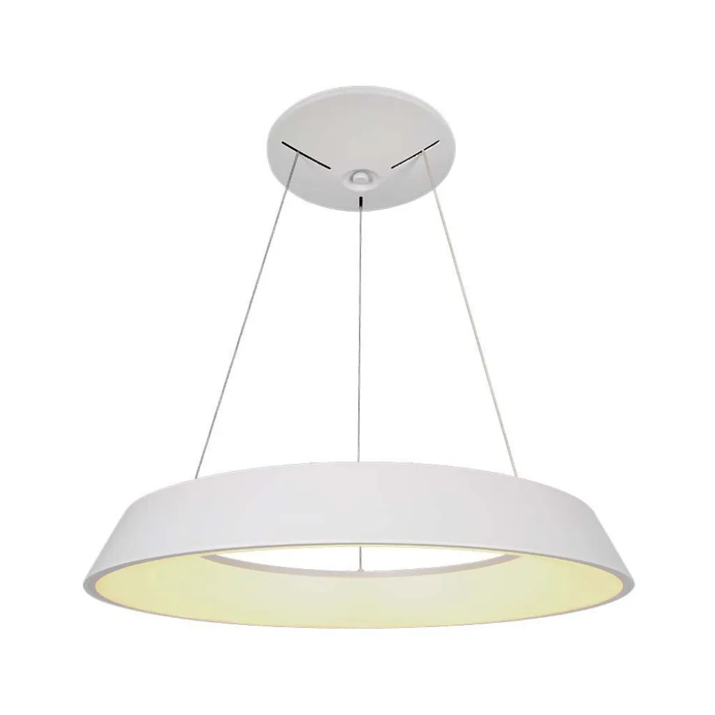 V-TAC Lampadario LED a Sospensione Circolare 48W Dimmerabile TRIAC in Metallo Colore Bianco 4000K