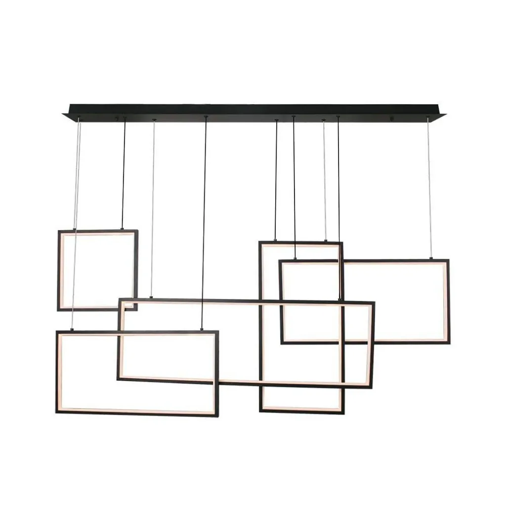 V-TAC Lampadario LED a Sospensione 45W 120*50*60cm dal Design Moderno Colore Nero Dimmerabile 3000K