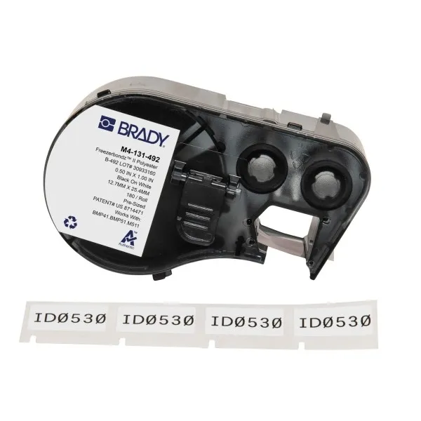 Nastro adesivo in poliestere ultrasottile originale Brady M4-131-492 per laboratorio - Testo nero su sfondo bianco - Larghezza 2540 mm x Altezza 1270 mm