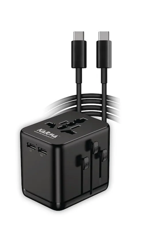 Karma Adattatore da viaggio con 3 USB + cavo Cc9603