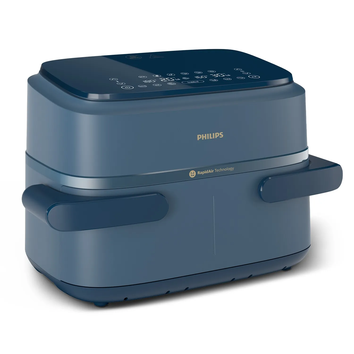 Friggitrice Ad Aria Multicooker 71 Litri Dual Basket Con Divisorio Blu
