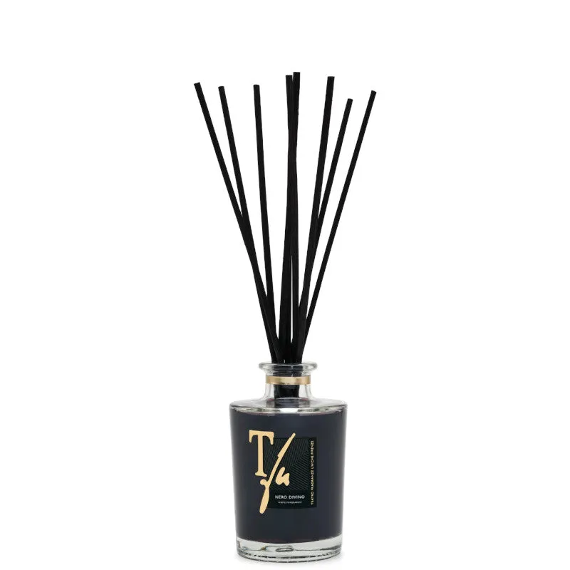 Teatro Fragranze Uniche Teatro Fragranze Uniche Nero Divino - 250 ML + BACCHETTE Vaso Trasparente