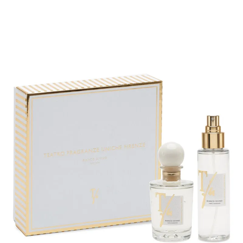 Teatro Fragranze Uniche Teatro Fragranze Uniche Bianco Divino Confezione - 100 ML Diffusore con bastoncini + 100 ML Spray Tessuto