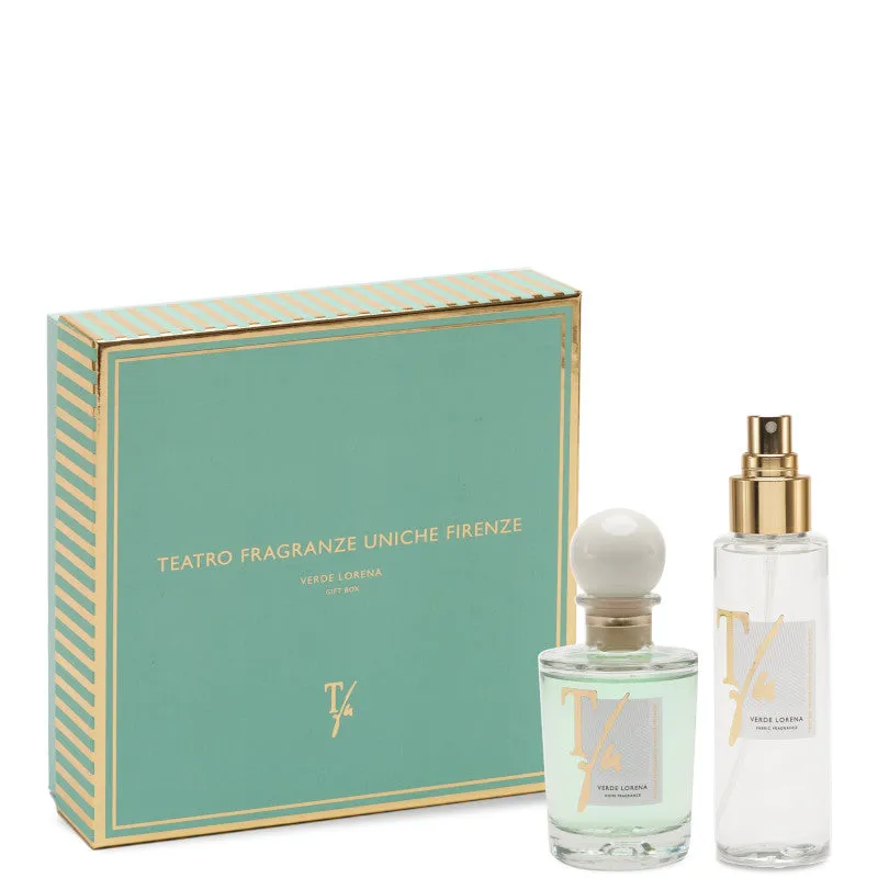 Teatro Fragranze Uniche Teatro Fragranze Uniche Verde Lorena Confezione - 100 ML Diffusore con bastoncini + 100 ML Spray Tessuto