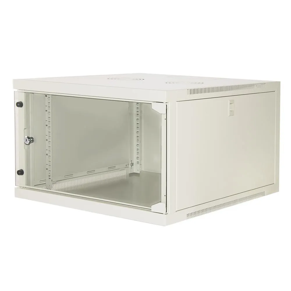Armadio Rack 19 6 Unita' Da Muro (A)350X (L)540 X Profondita' 600 Mm. Colore Grigio Porta Vetro