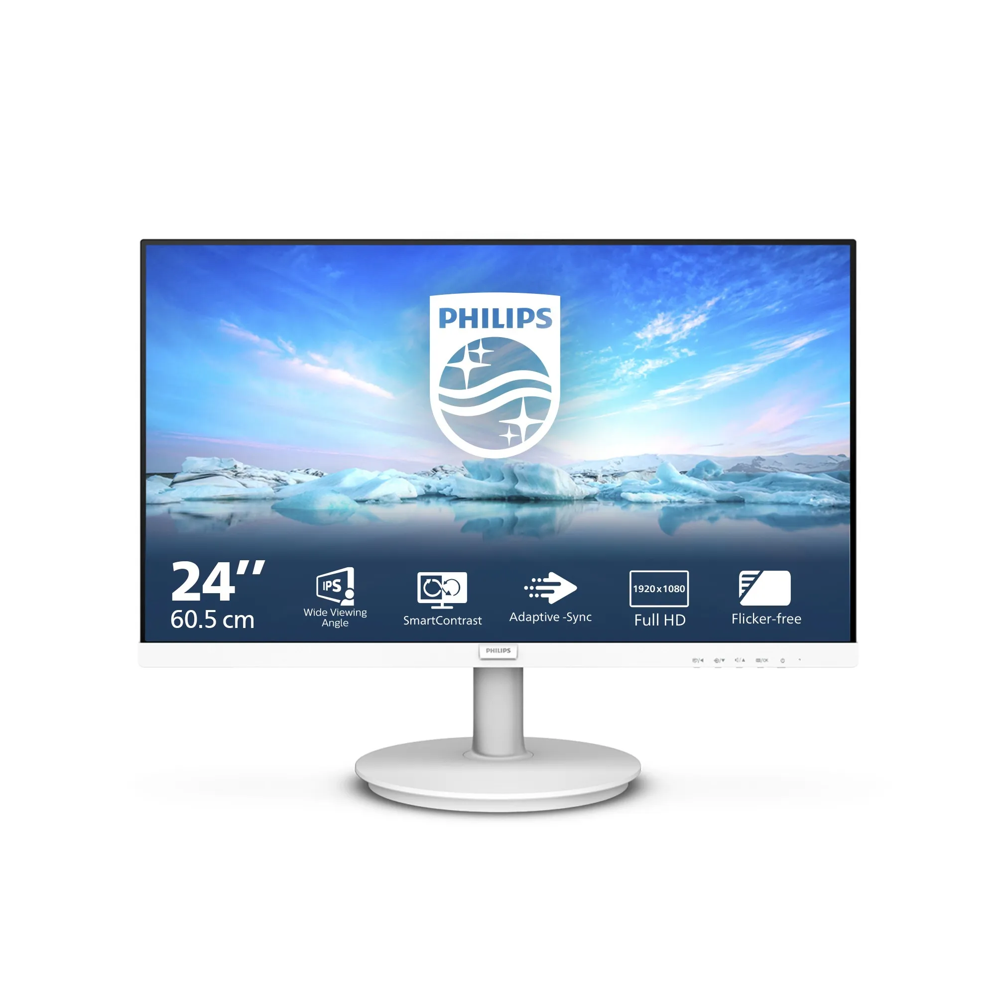 Philips Monitor 238 Led Ips 16:9 Fhd 4Ms 250 Cdm Inclinabile Vga/Hdmi Multimediale Bianco